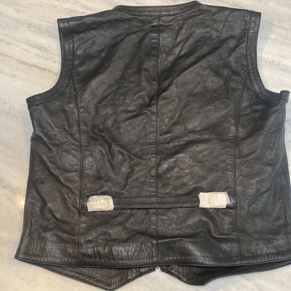 Mens Leverapelle 100% Authentic Lambskin Leather Vest. Black. Size 3XL - Picture 2 of 6
